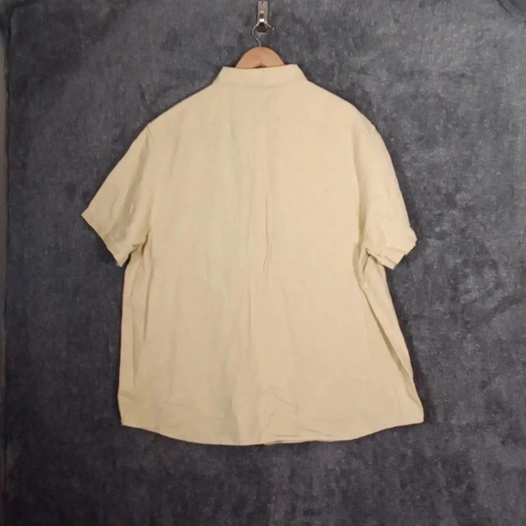 Banana Republic slim fit button up shirt linen blend short sleeve size XXLARGE m - Picture 4 of 7